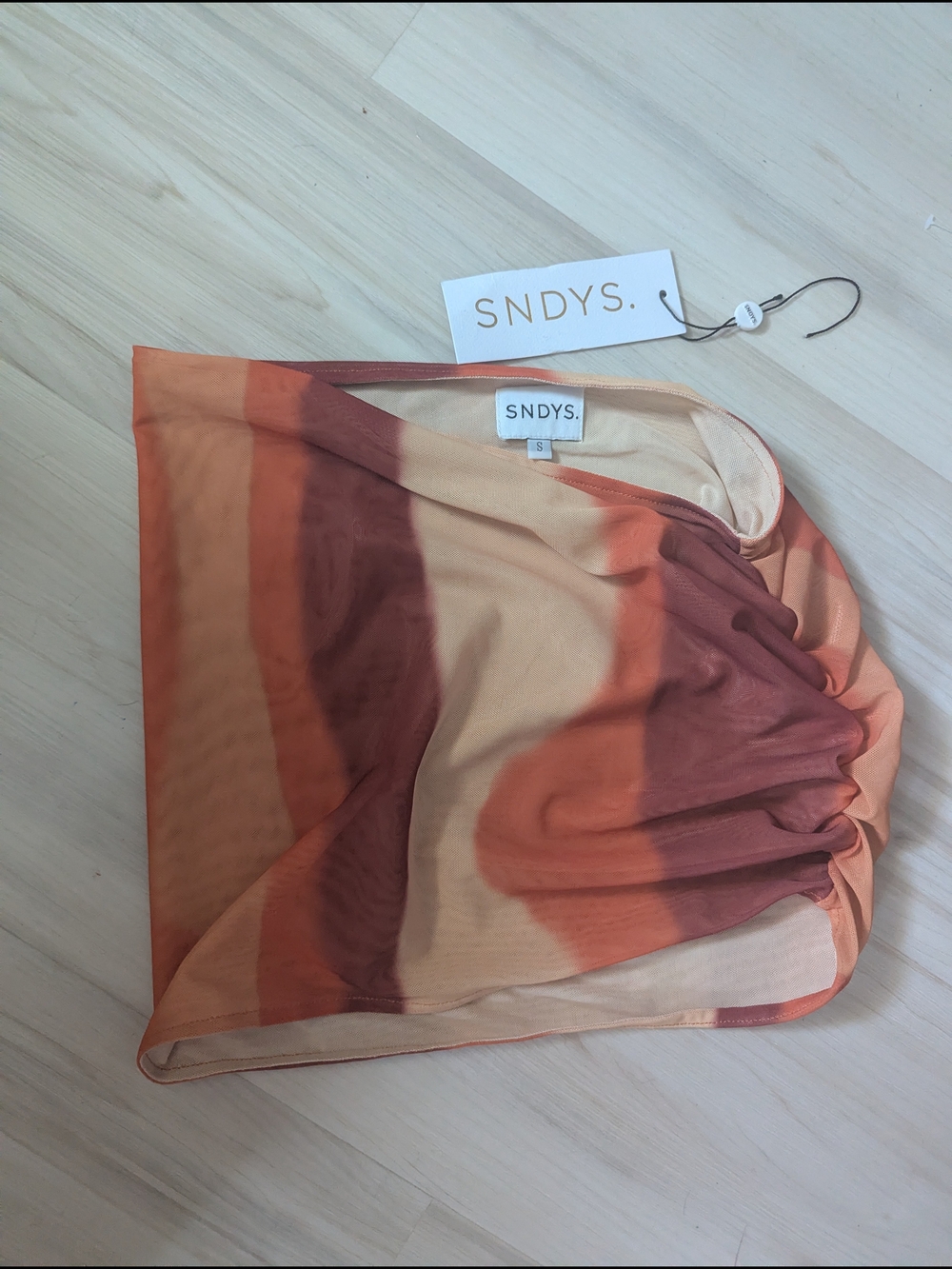 SNDYS Orange Multi Striped Mini Skirt